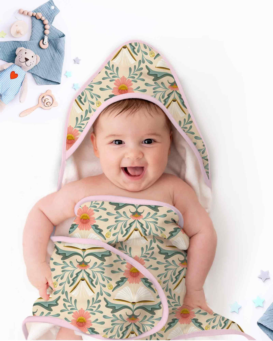 Blooming Stories Hooded Bamboo Towel Set