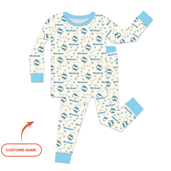 Zweiteiliges Langarm-Pyjama-Set mit Sommerfrüchten