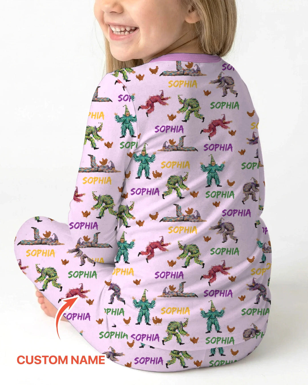Zweiteiliges Langarm-Pyjama-Set mit Sommerfrüchten