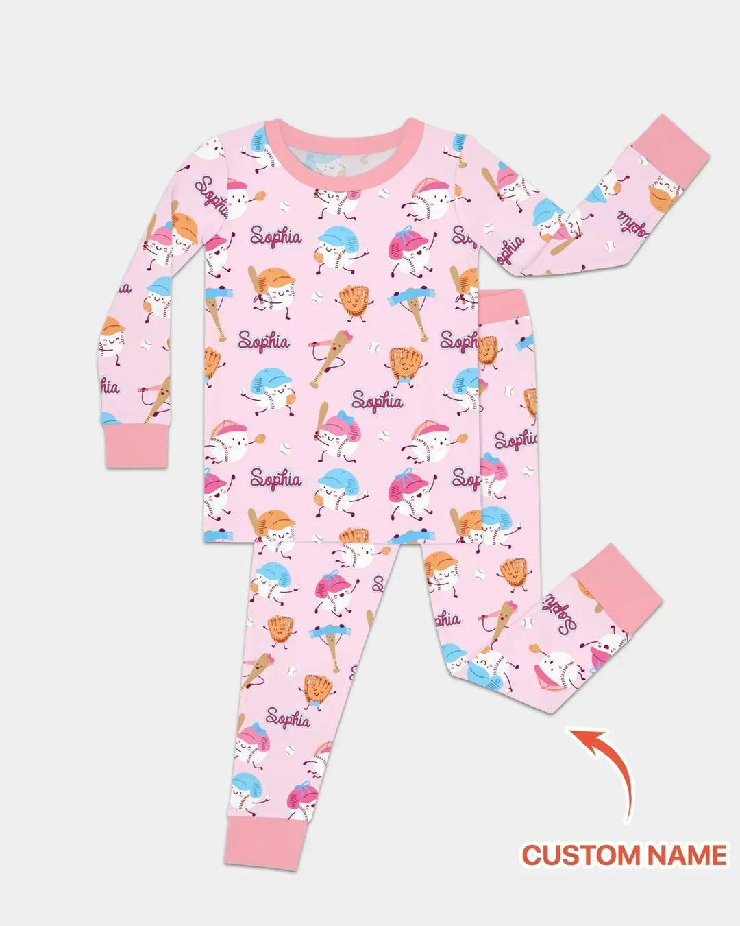 Zweiteiliges Langarm-Pyjama-Set mit Sommerfrüchten