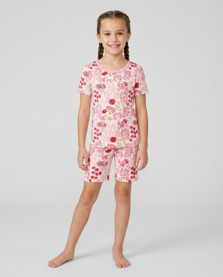 Blushing Wildflowers Bamboo Two Piece Short Sleeve Shorts Pajama Set