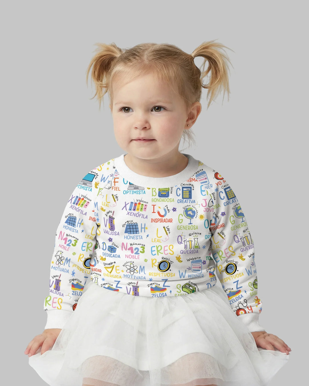 Du bist spanisches Alphabet Version Bambus Rundhals-Sweatshirt
