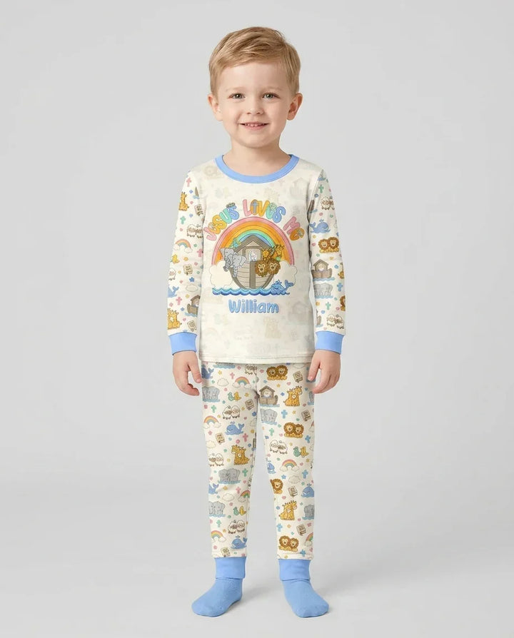 Zweiteiliges Langarm-Pyjama-Set mit Sommerfrüchten