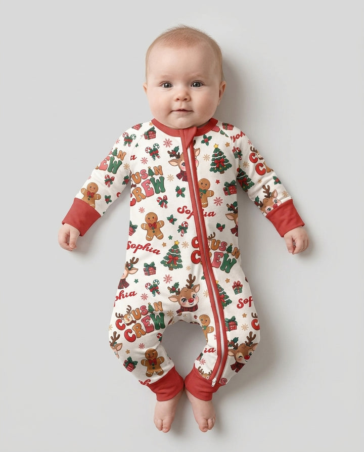 Personalized Christmas Cousin Crew Bamboo Convertible Zippy