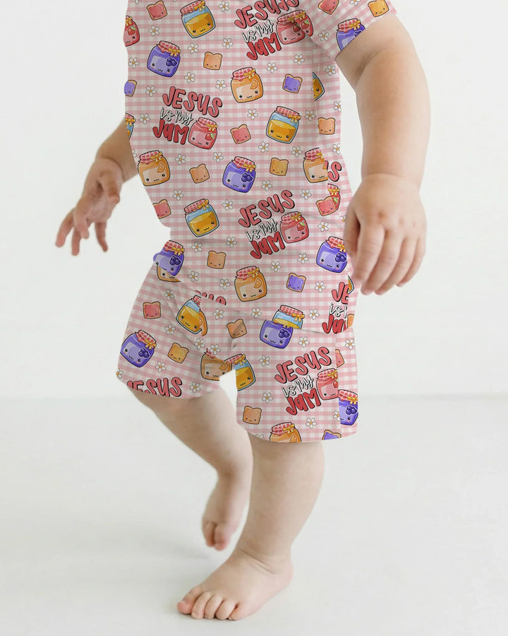 Template Zweiteiliges Pyjama-Set mit kurzen Ärmeln und Shorts