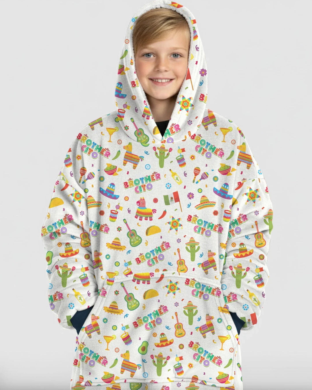 Cinco de Mayo Familie passende tragbare Bambus-Decken-Hoodie