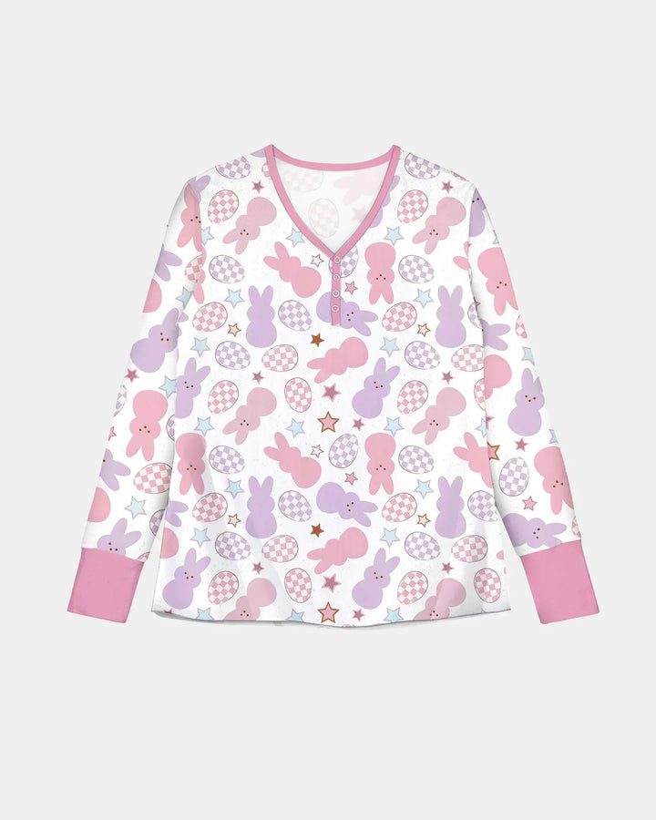 Oster-Peep-Hasen-Bambus-Damen-Pyjama-Set