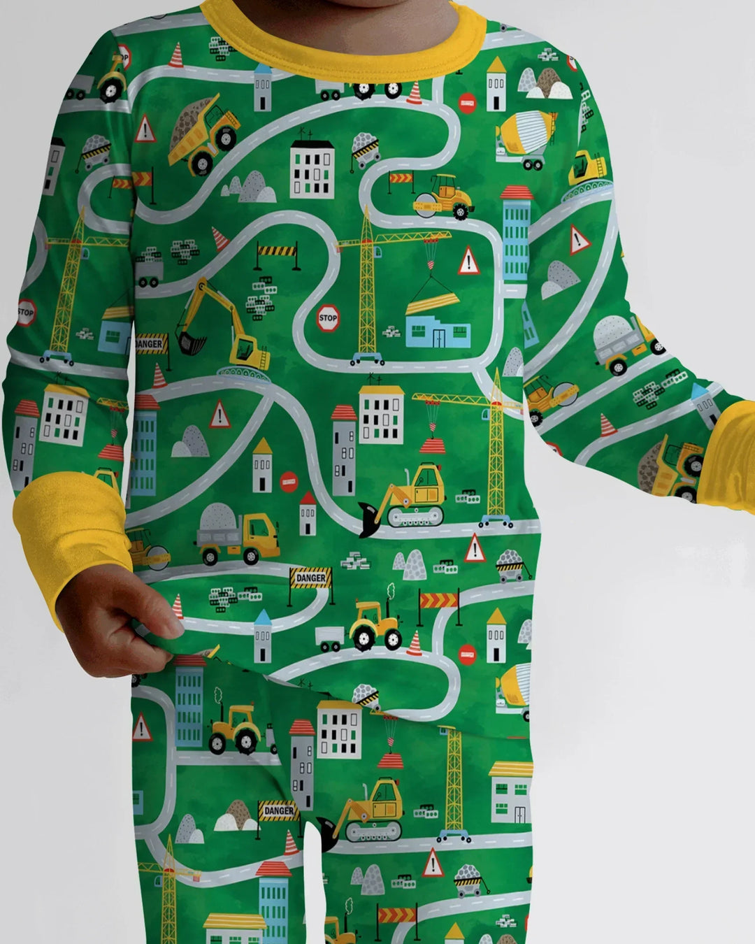 Little Builder Construction Zone Bamboo Two Piece Long Sleeve Pajama Set