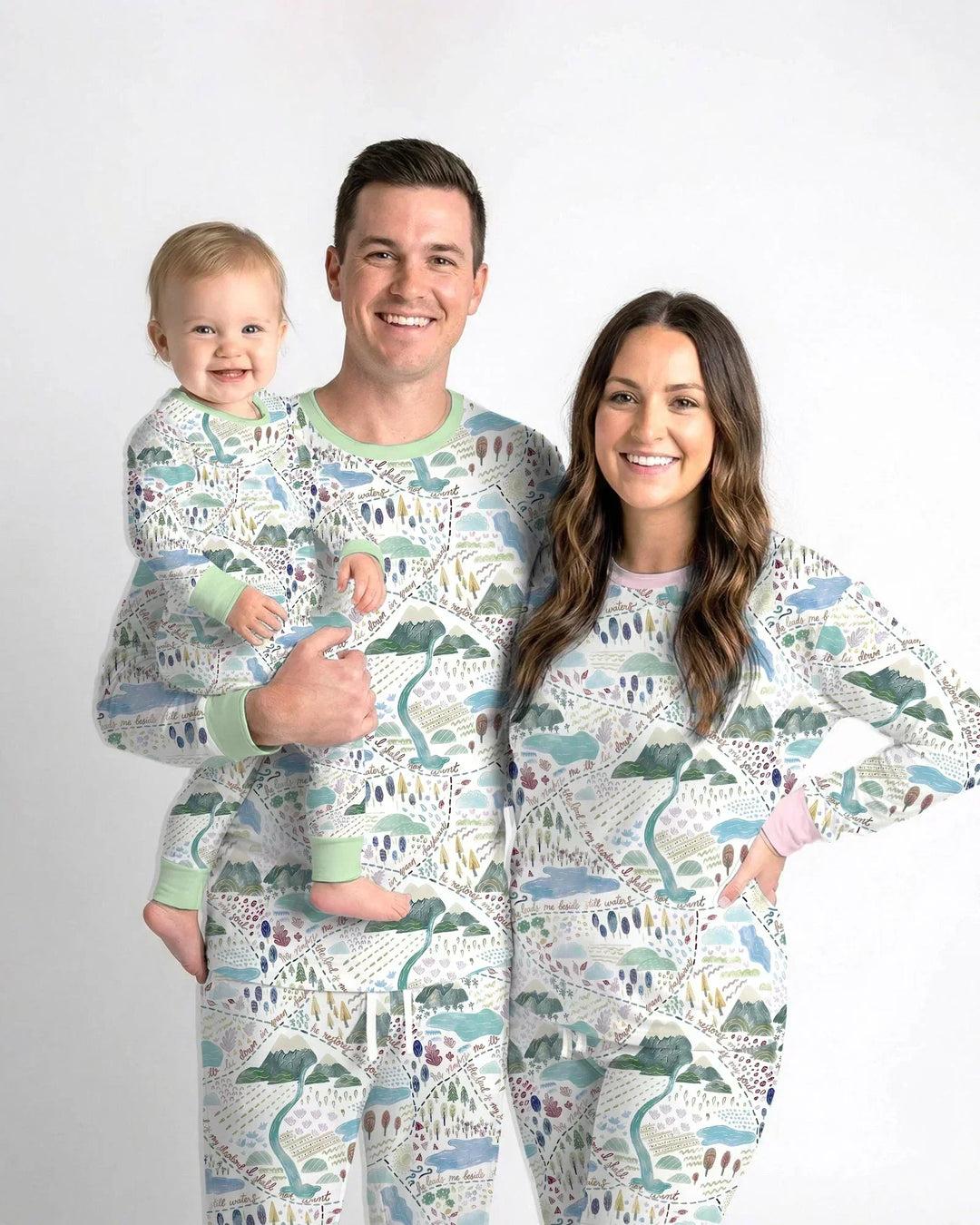 Whimsical Psalms 23 Map Bamboo Women Pajama Set