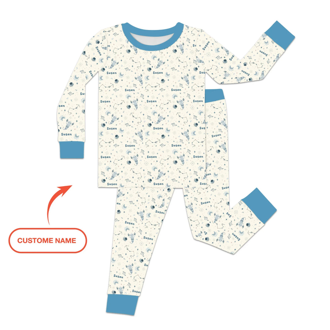 Zweiteiliges Langarm-Pyjama-Set mit Sommerfrüchten