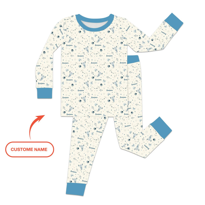 Zweiteiliges Langarm-Pyjama-Set mit Sommerfrüchten