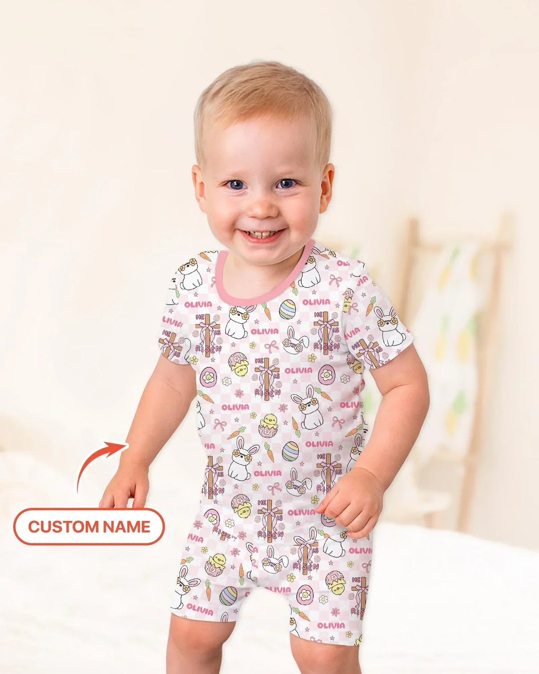 Zweiteiliges Pyjama-Set mit kurzen Ärmeln und Shorts im Sommer-Design
