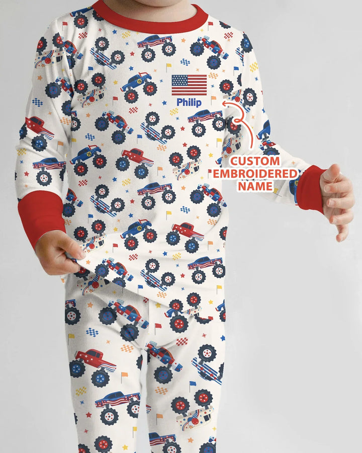 Zweiteiliges Langarm-Pyjama-Set mit Sommerfrüchten