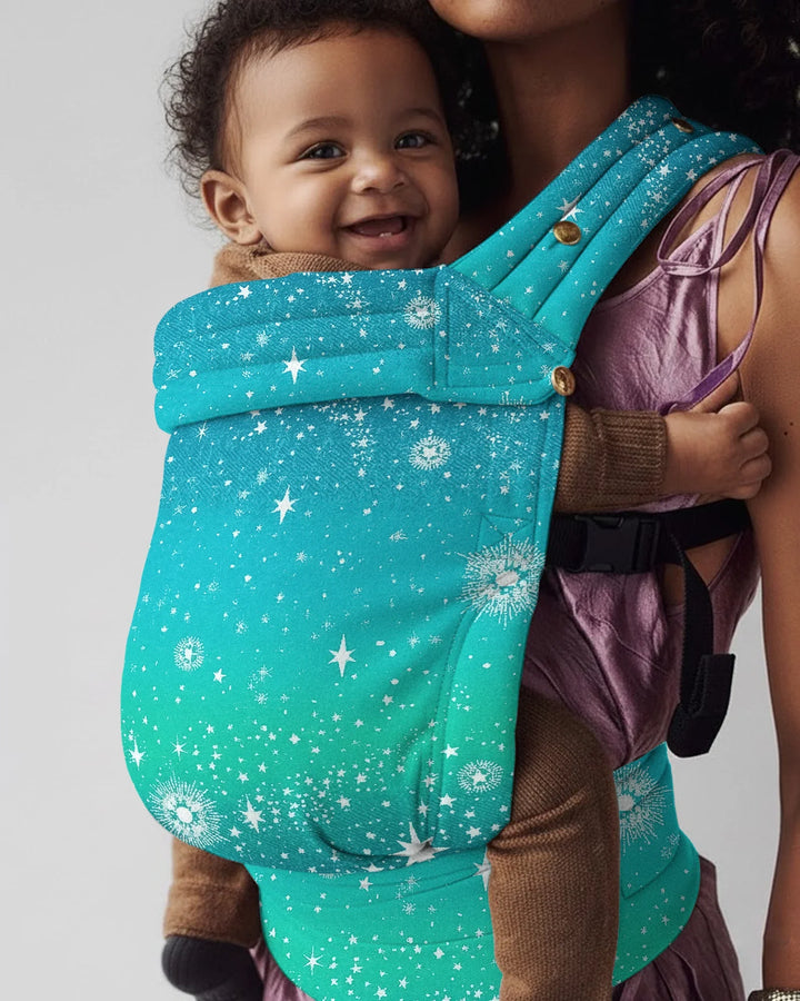 Teal Starry Night Glitzer Babytrage