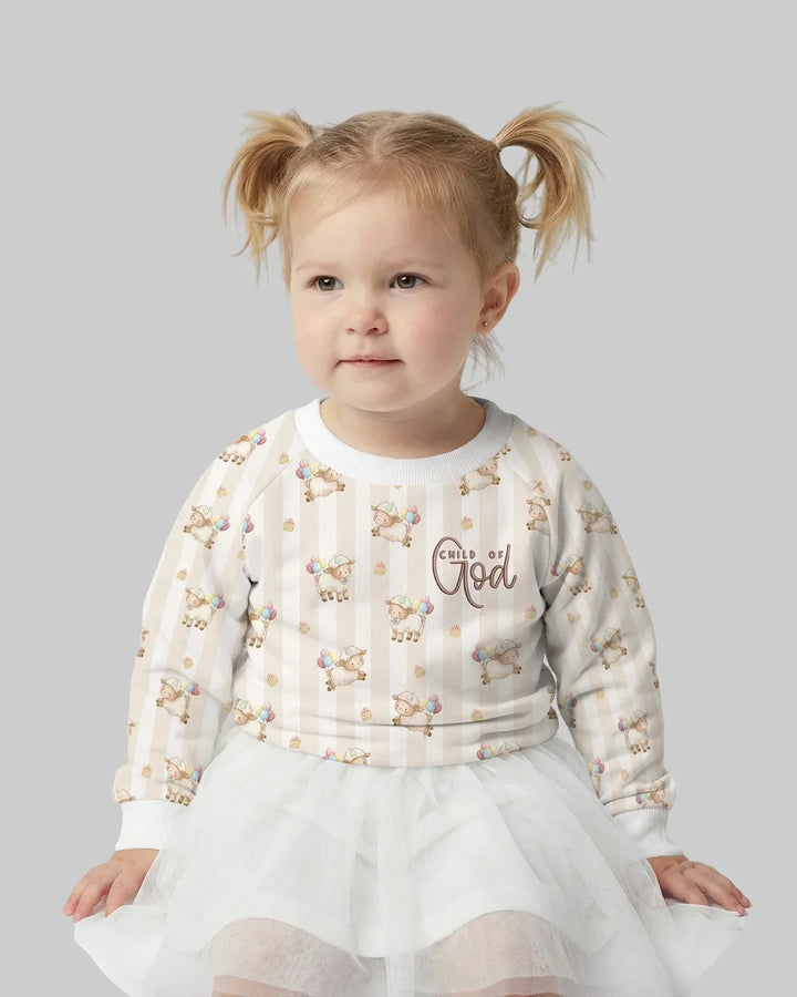 Besticktes Baby-Bambus-Rundhals-Sweatshirt „Kind Gottes“