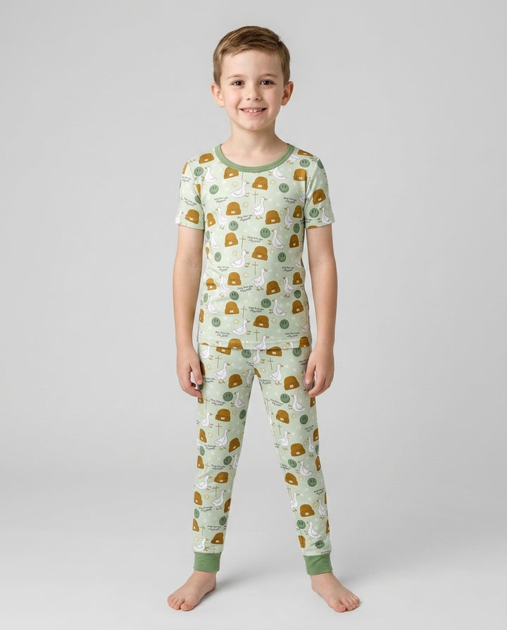 Zweiteiliges, kurzärmliges Pyjama-Set mit Marienkäfern