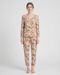 Chicken and Peony Mommy And Me Matching Bamboo Women Pajama Set