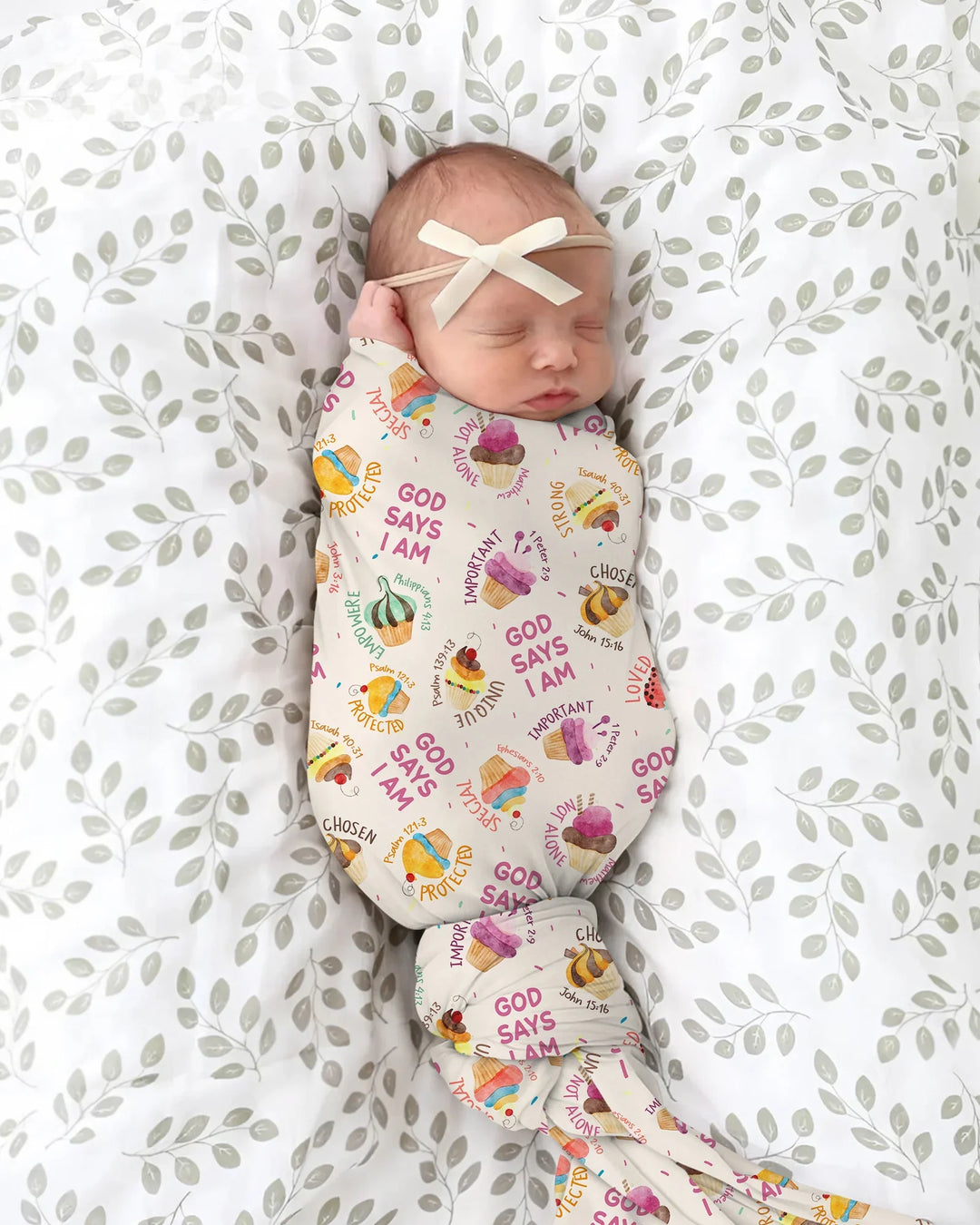 Cute Cupcake God Says I Am swaddle blanket