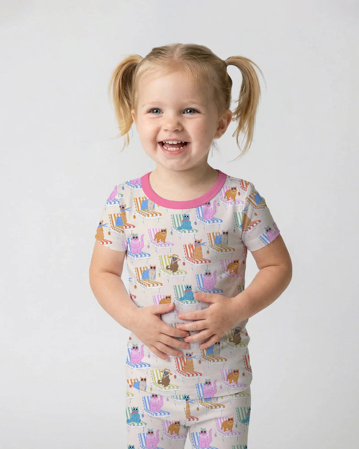 Zweiteiliges, kurzärmliges Pyjama-Set mit Marienkäfern