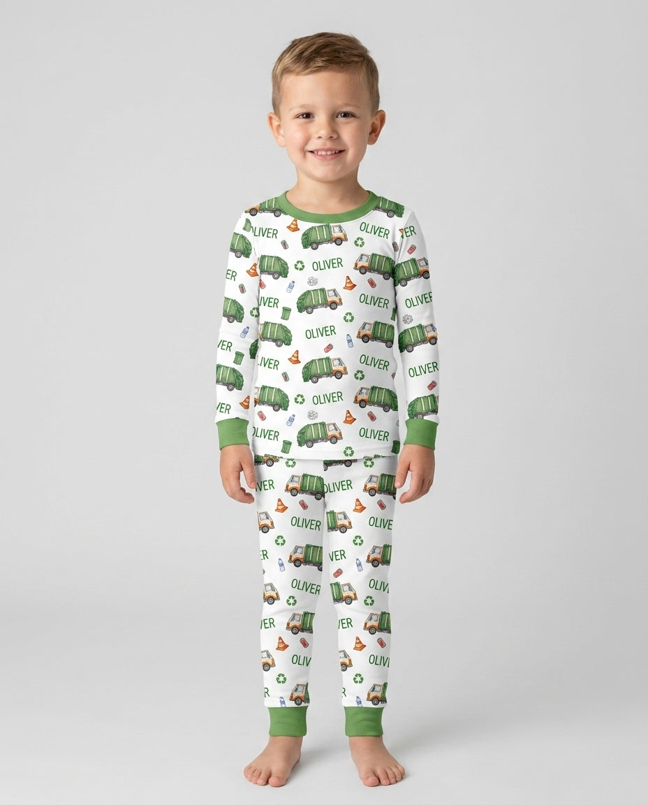 Zweiteiliges Langarm-Pyjama-Set mit Sommerfrüchten