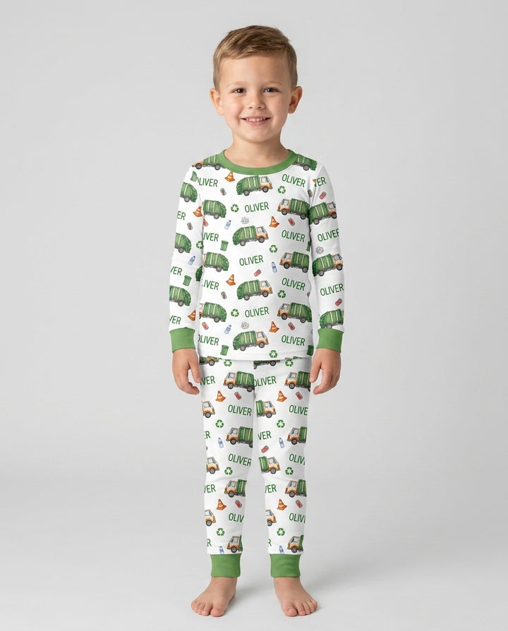 Zweiteiliges Langarm-Pyjama-Set mit Sommerfrüchten