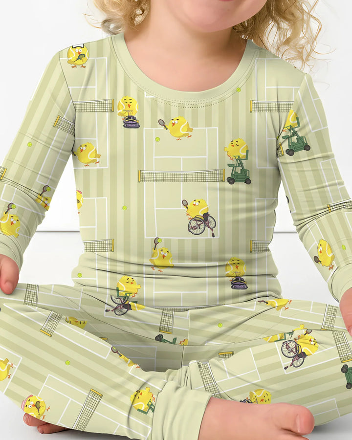Zweiteiliges Langarm-Pyjama-Set mit Sommerfrüchten