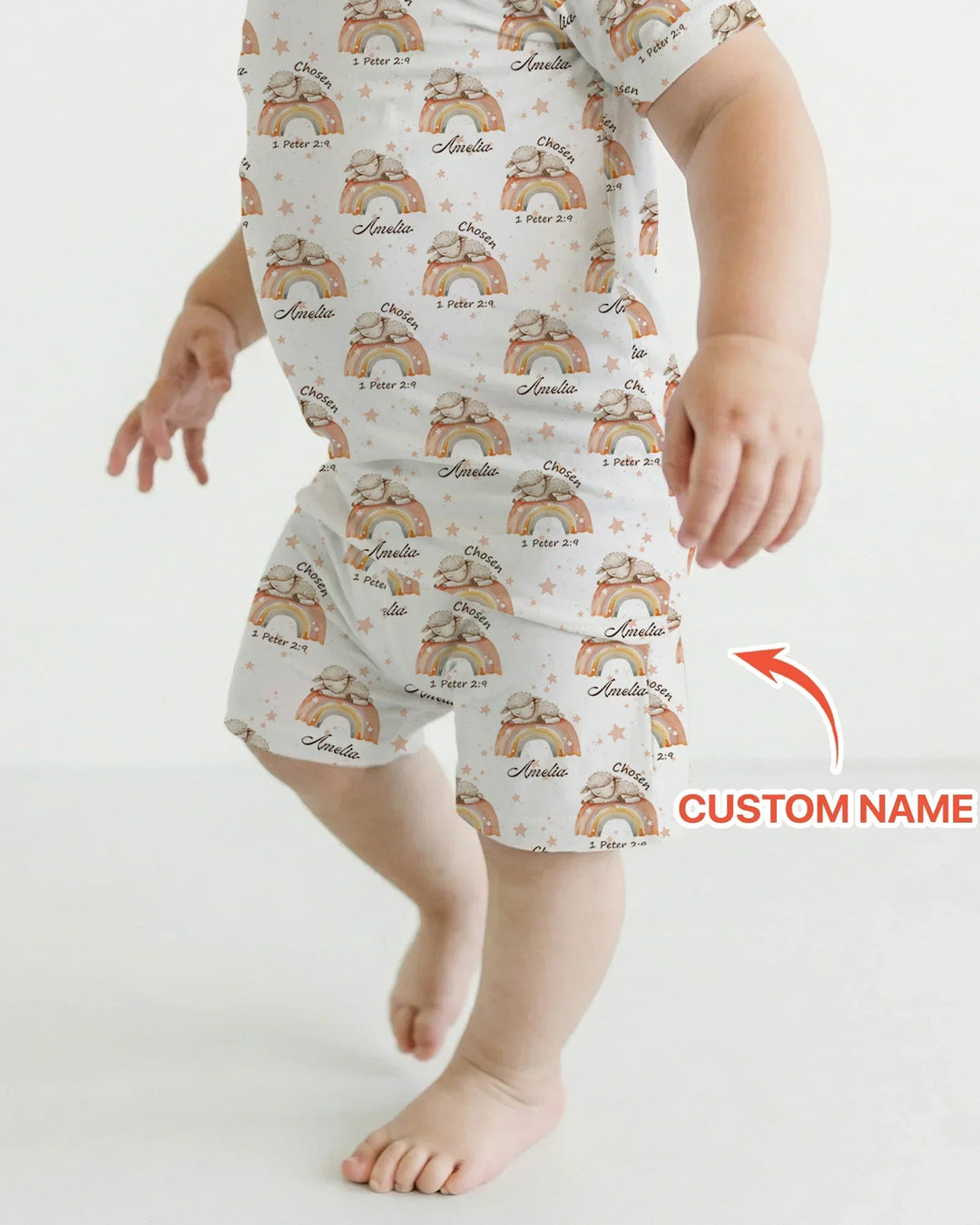 Zweiteiliges Pyjama-Set mit kurzen Ärmeln und Shorts im Sommer-Design