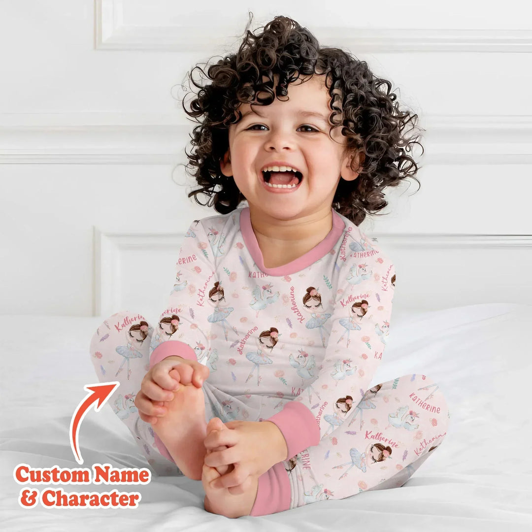 Zweiteiliges Langarm-Pyjama-Set mit Sommerfrüchten