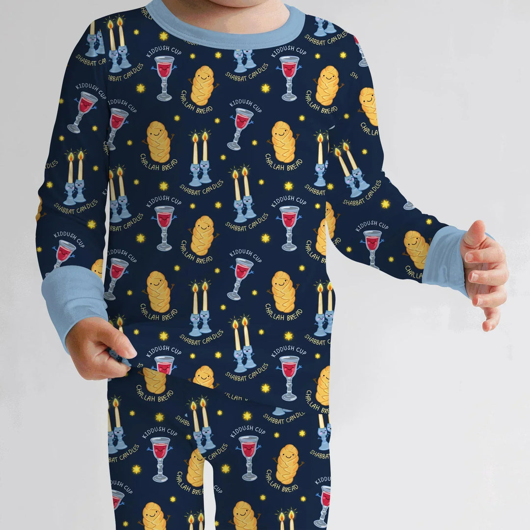Shabbat Eve Bamboo Two Piece Long Sleeve Pajama Set