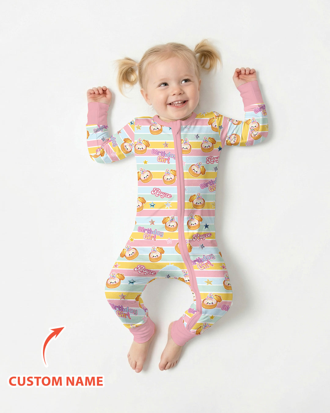 Custom Dumpling Birthday Girl  Bamboo Convertible Zippy