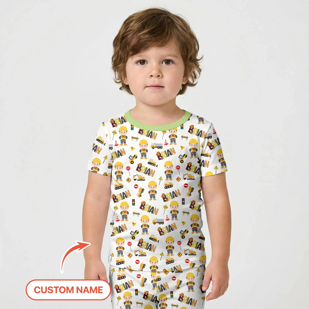 Zweiteiliges Pyjama-Set mit kurzen Ärmeln und Shorts im Sommer-Design