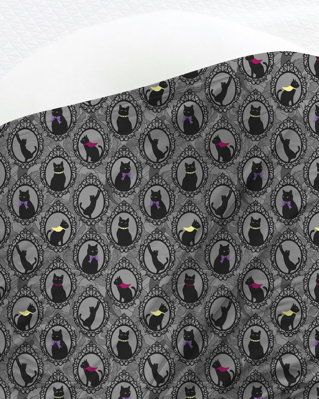 Midnight Cat Parade swaddle blanket