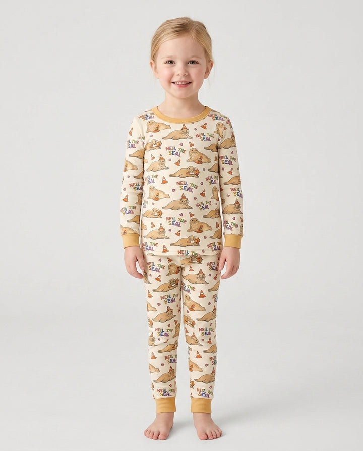 Neil The Seal Bamboo Two Piece Long Sleeve Pajama Set