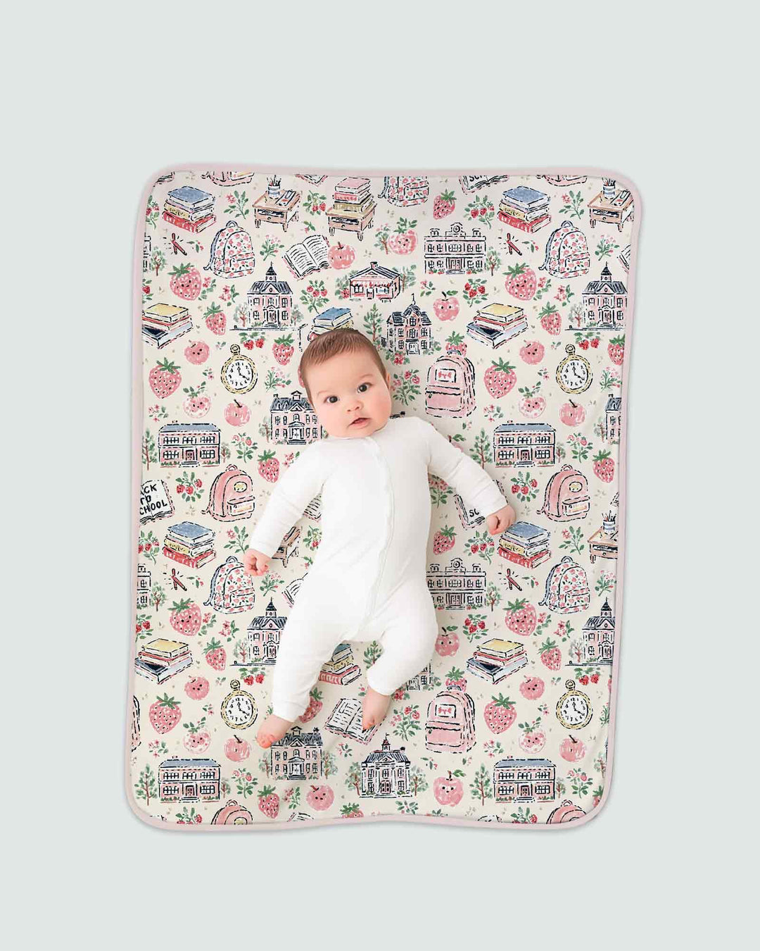 Coquette Strawberry School Days Bamboo Blanket