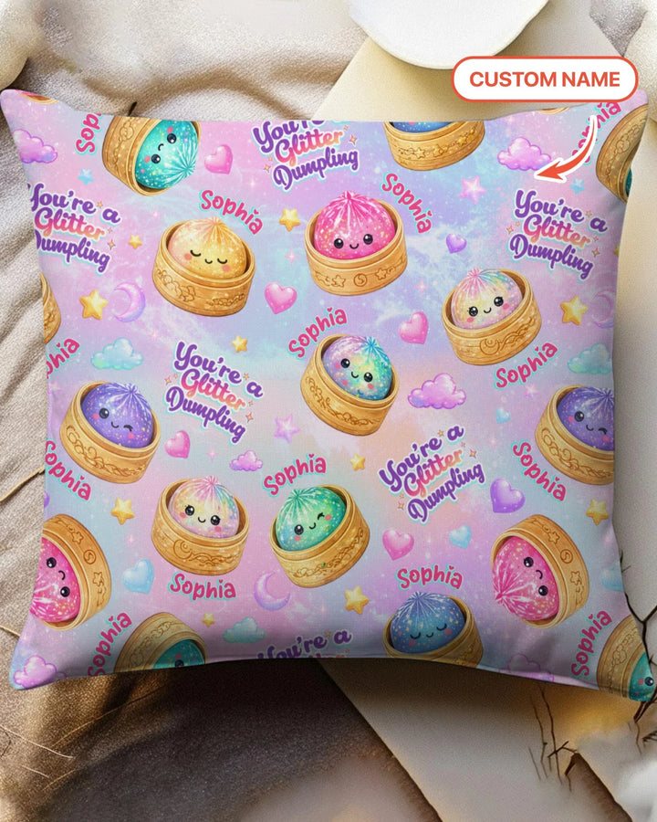 Custom Name You're A Glitter Dumpling Bamboo Pillow Case