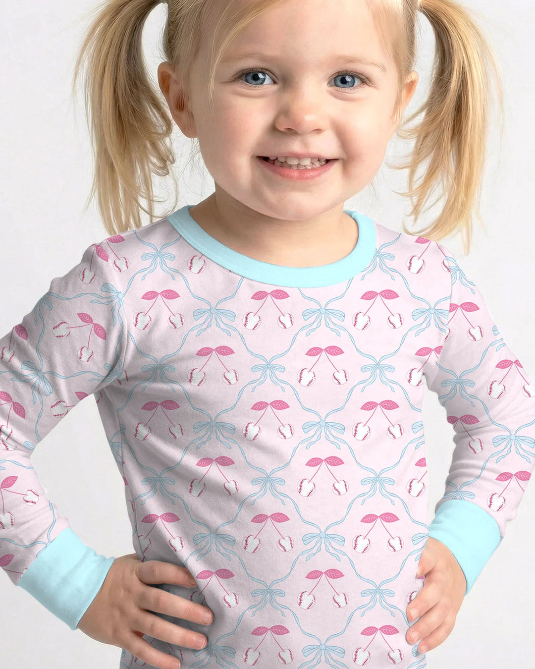 Zweiteiliges Langarm-Pyjama-Set mit Sommerfrüchten