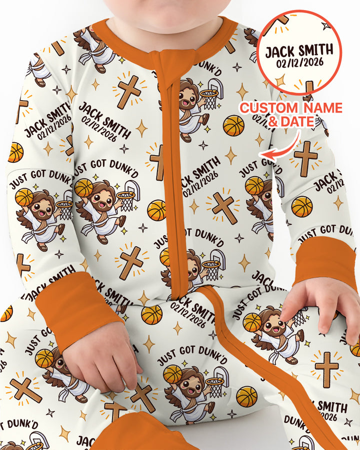 Personalized Baptism Just Got Dunk'd Bamboo Convertible Zippy