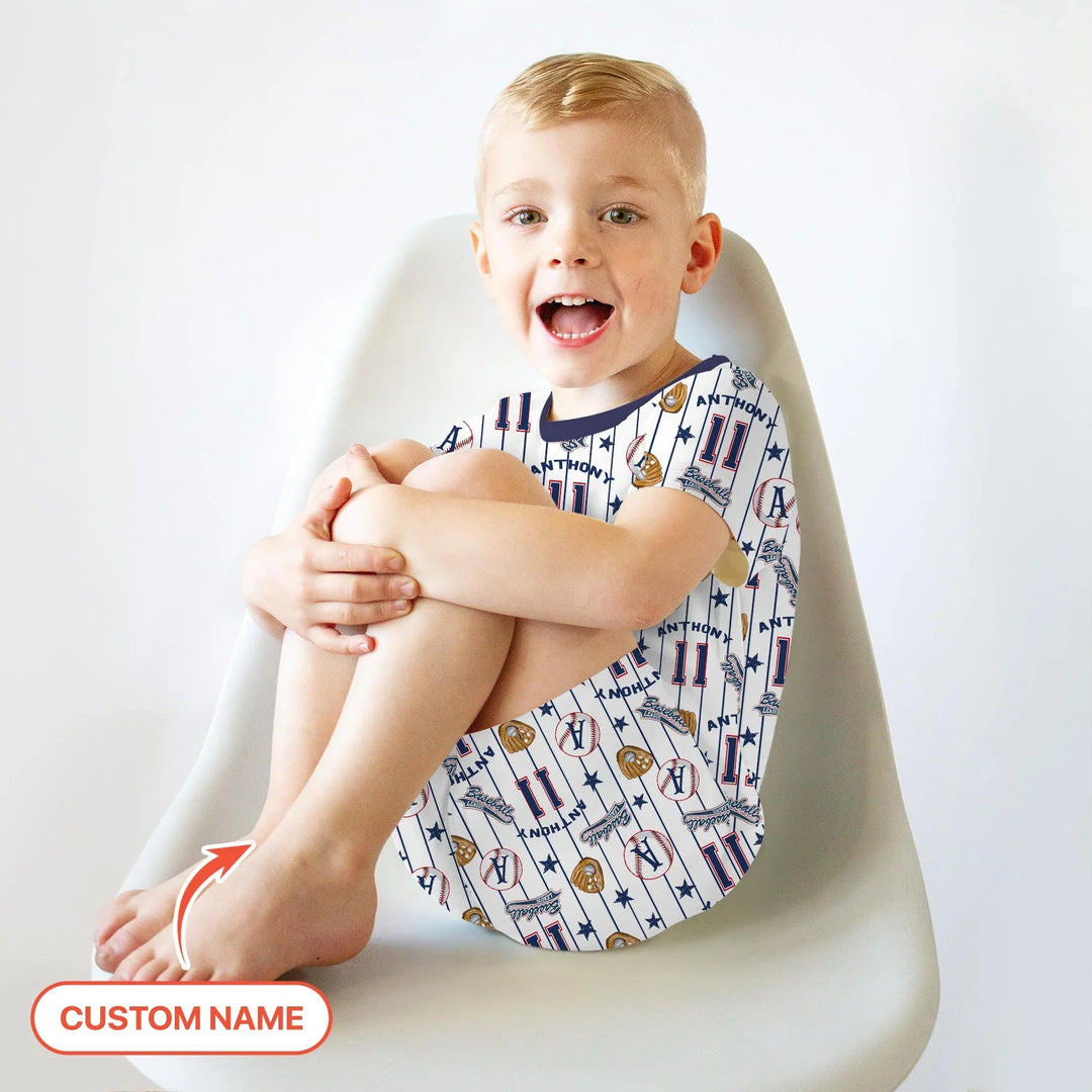 Zweiteiliges Pyjama-Set mit kurzen Ärmeln und Shorts im Sommer-Design