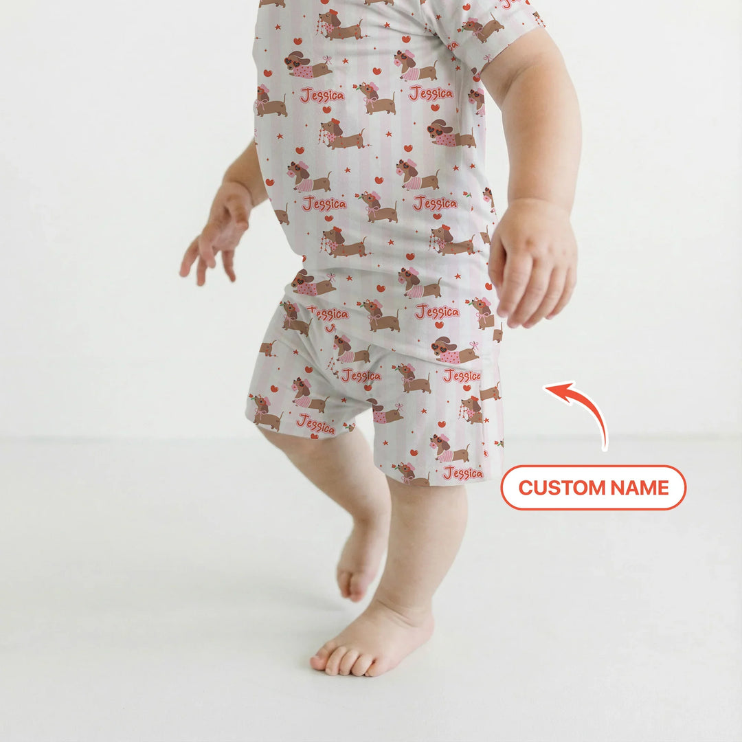 Zweiteiliges Pyjama-Set mit kurzen Ärmeln und Shorts im Sommer-Design