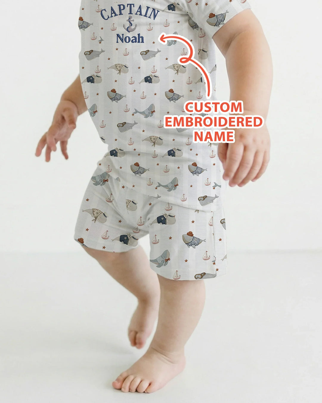 Zweiteiliges Pyjama-Set mit kurzen Ärmeln und Shorts im Sommer-Design