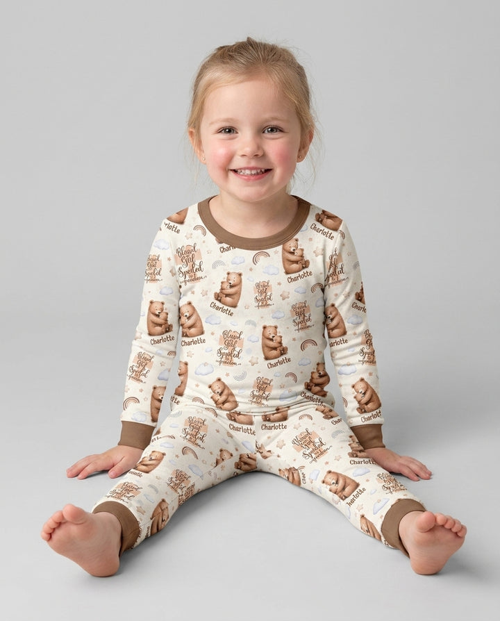 Zweiteiliges Langarm-Pyjama-Set mit Sommerfrüchten