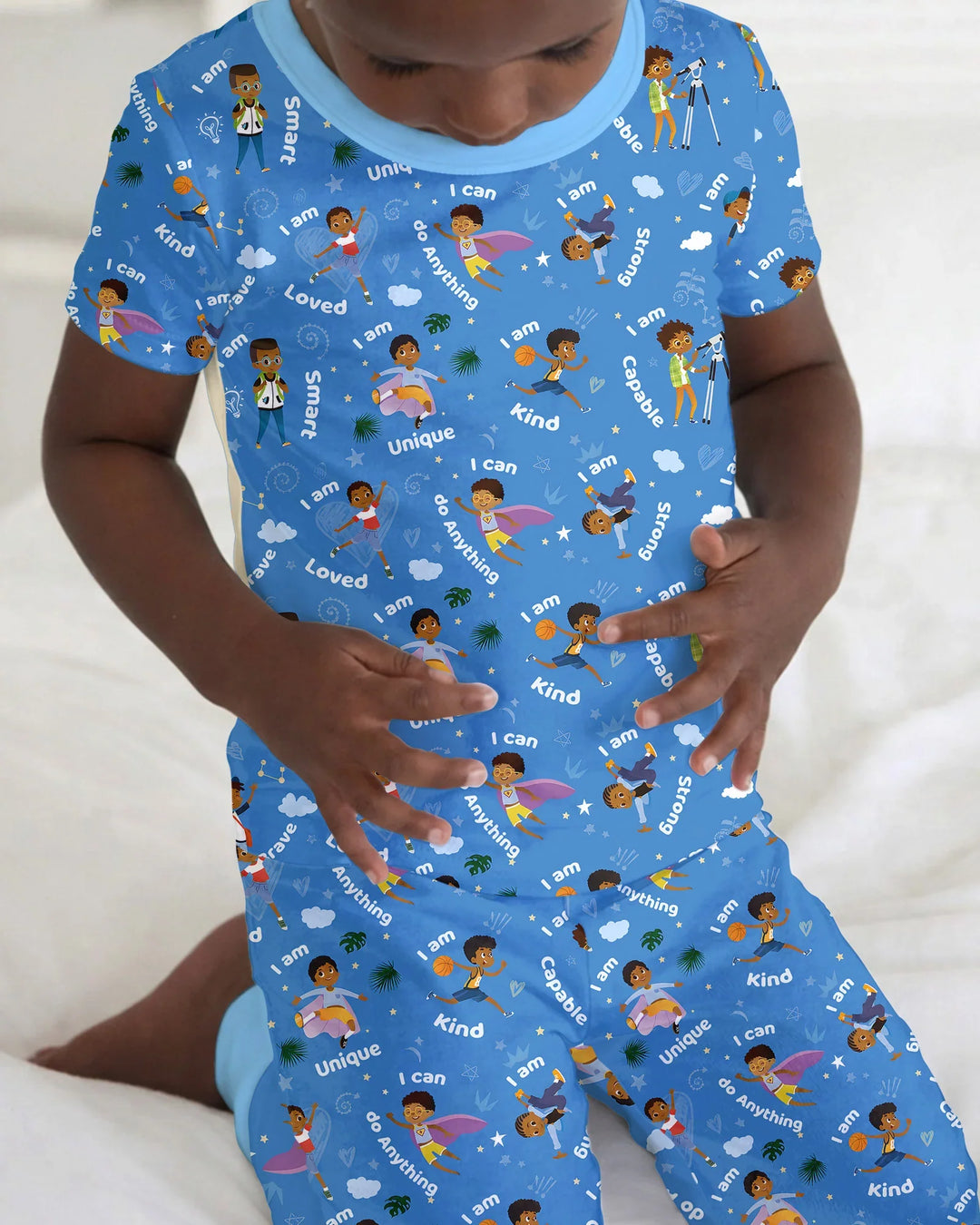 Black Boys I Am Smart Bamboo Two Piece Short Sleeve Pajama Set