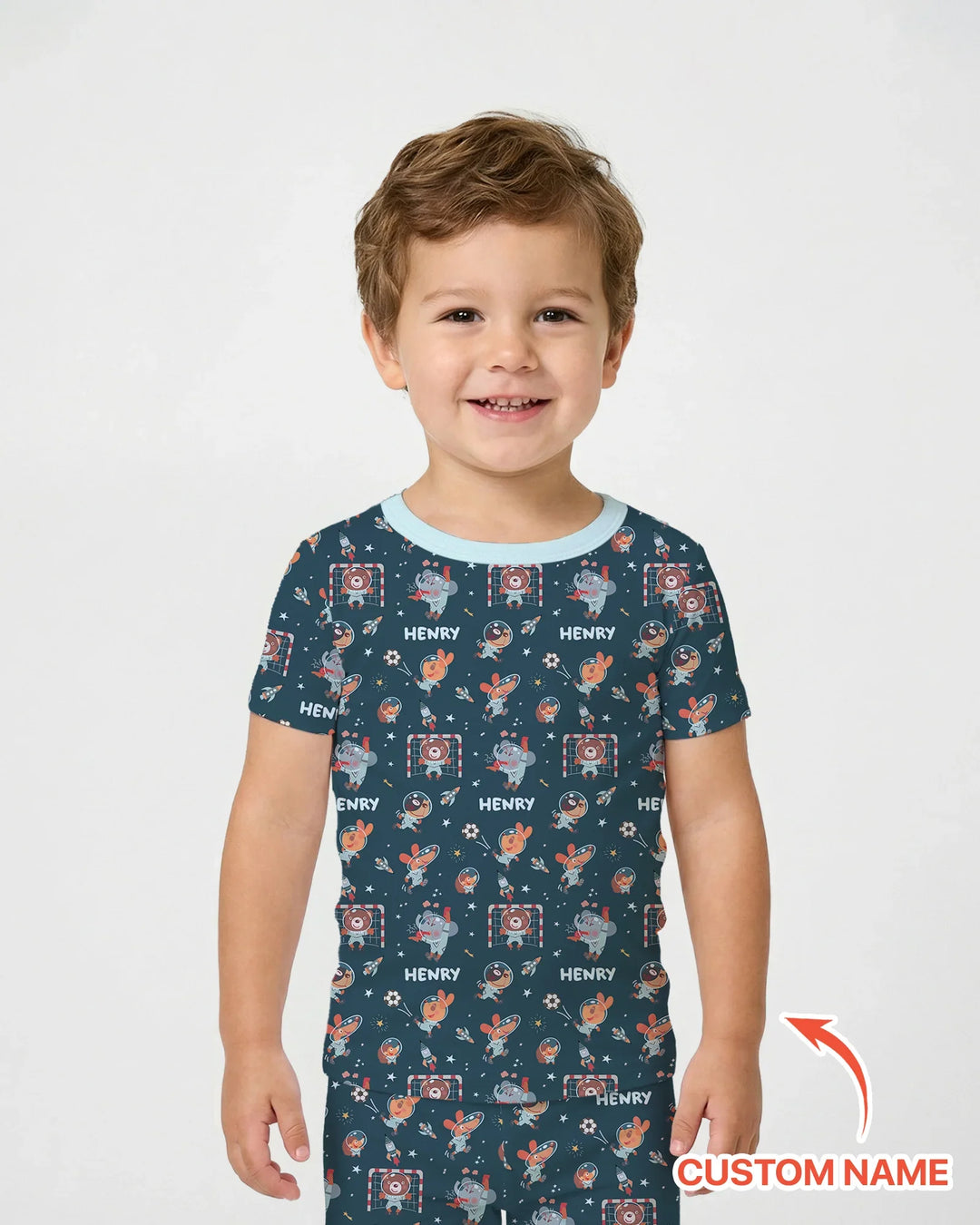 Zweiteiliges, kurzärmliges Pyjama-Set mit Marienkäfern