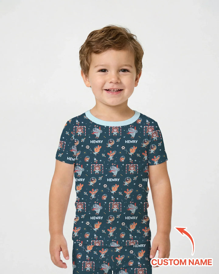 Zweiteiliges, kurzärmliges Pyjama-Set mit Marienkäfern