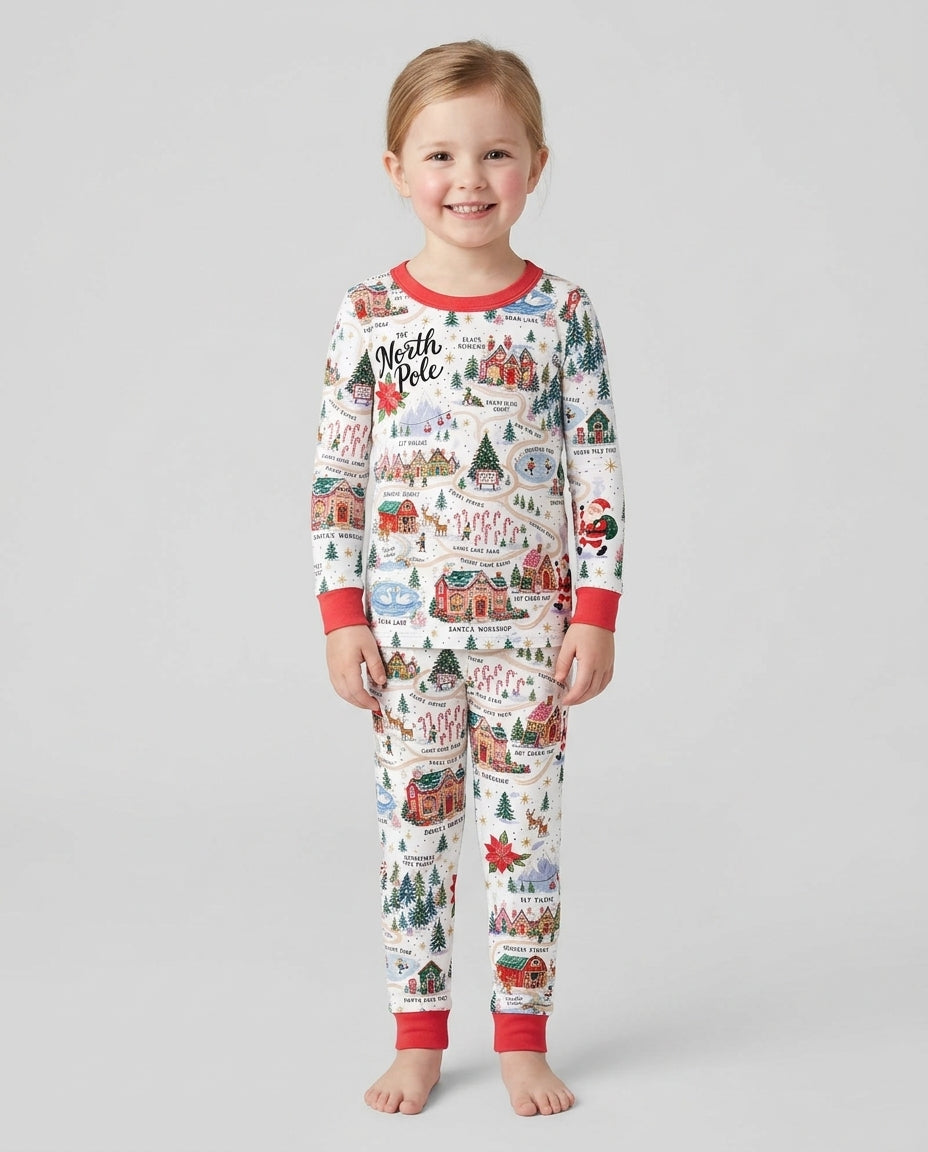 The North Pole Bamboo Two Piece Long Sleeve Pajama Set