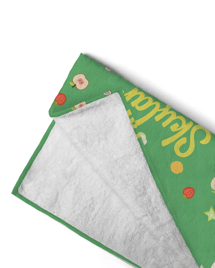 Personalisiertes Obst Palmen Meerestiere Bambus Strandtuch