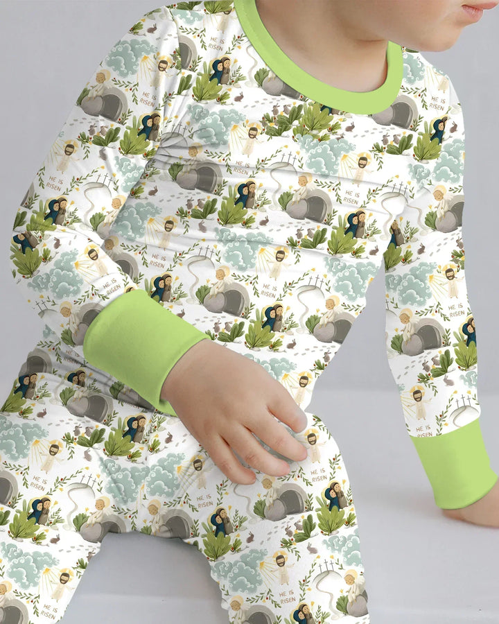 Zweiteiliges Langarm-Pyjama-Set mit Sommerfrüchten