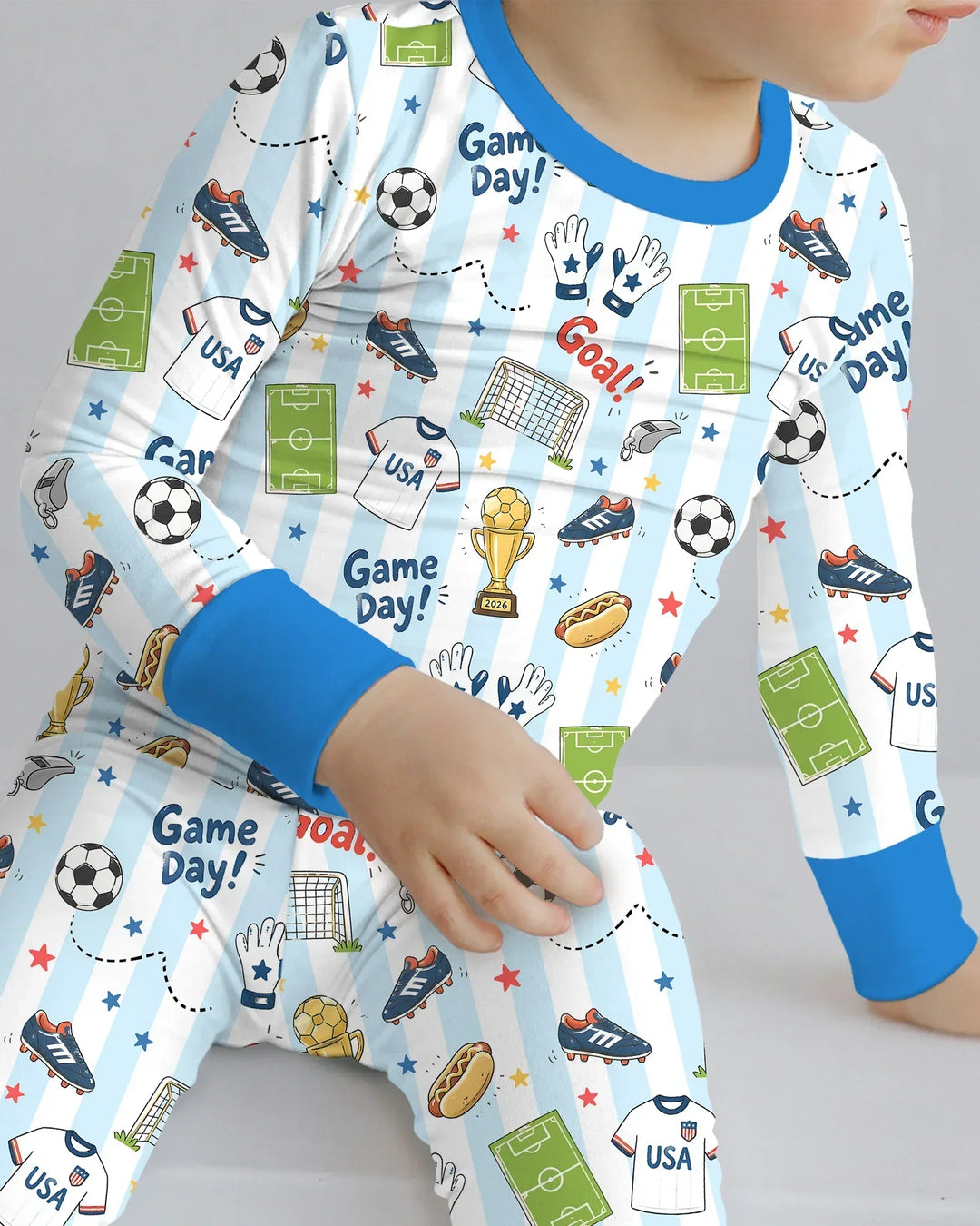 Zweiteiliges Langarm-Pyjama-Set mit Sommerfrüchten