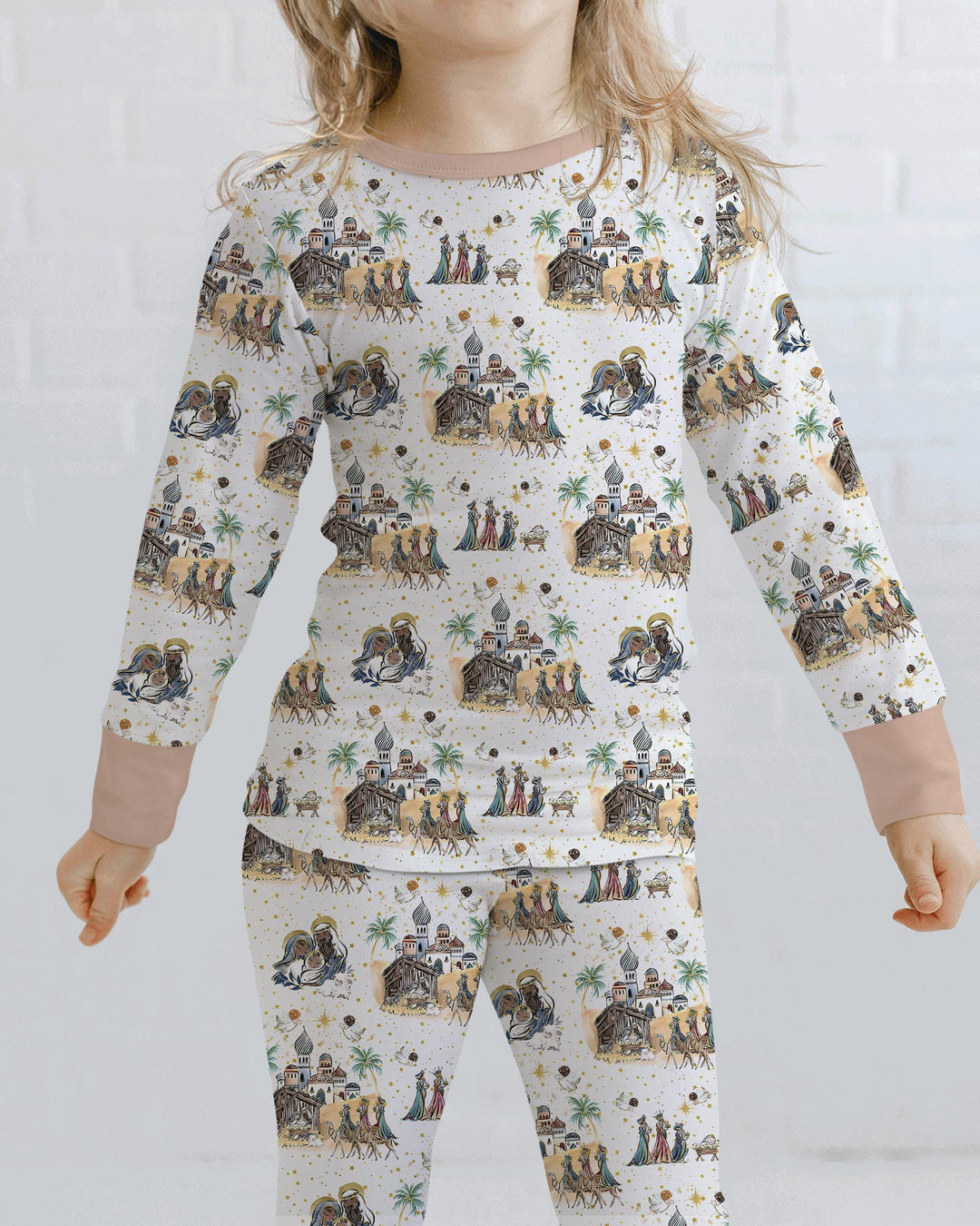 Zweiteiliges Langarm-Pyjama-Set mit Sommerfrüchten