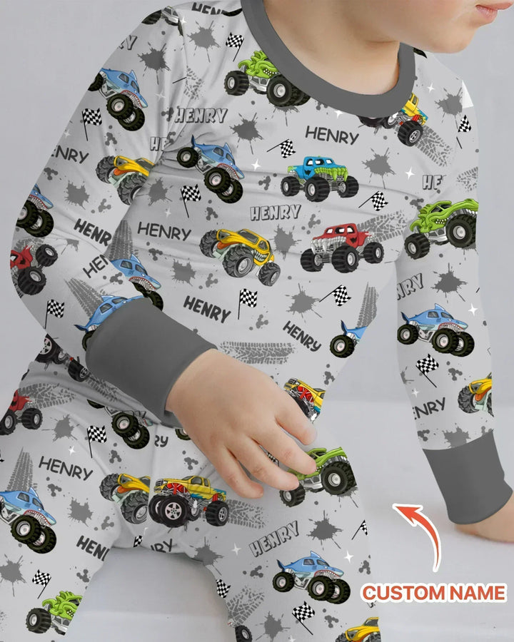 Zweiteiliges Langarm-Pyjama-Set mit Sommerfrüchten